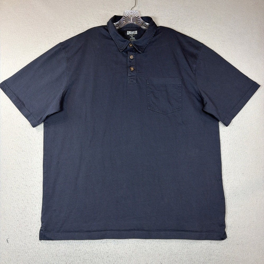 Duluth Trading Co  Polo Longtail T Mens XL Blue Casual Comfort